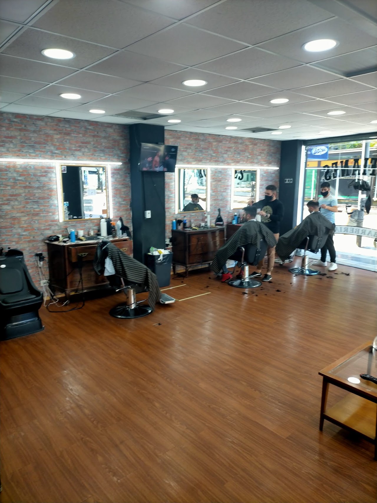Interior de la barbería
